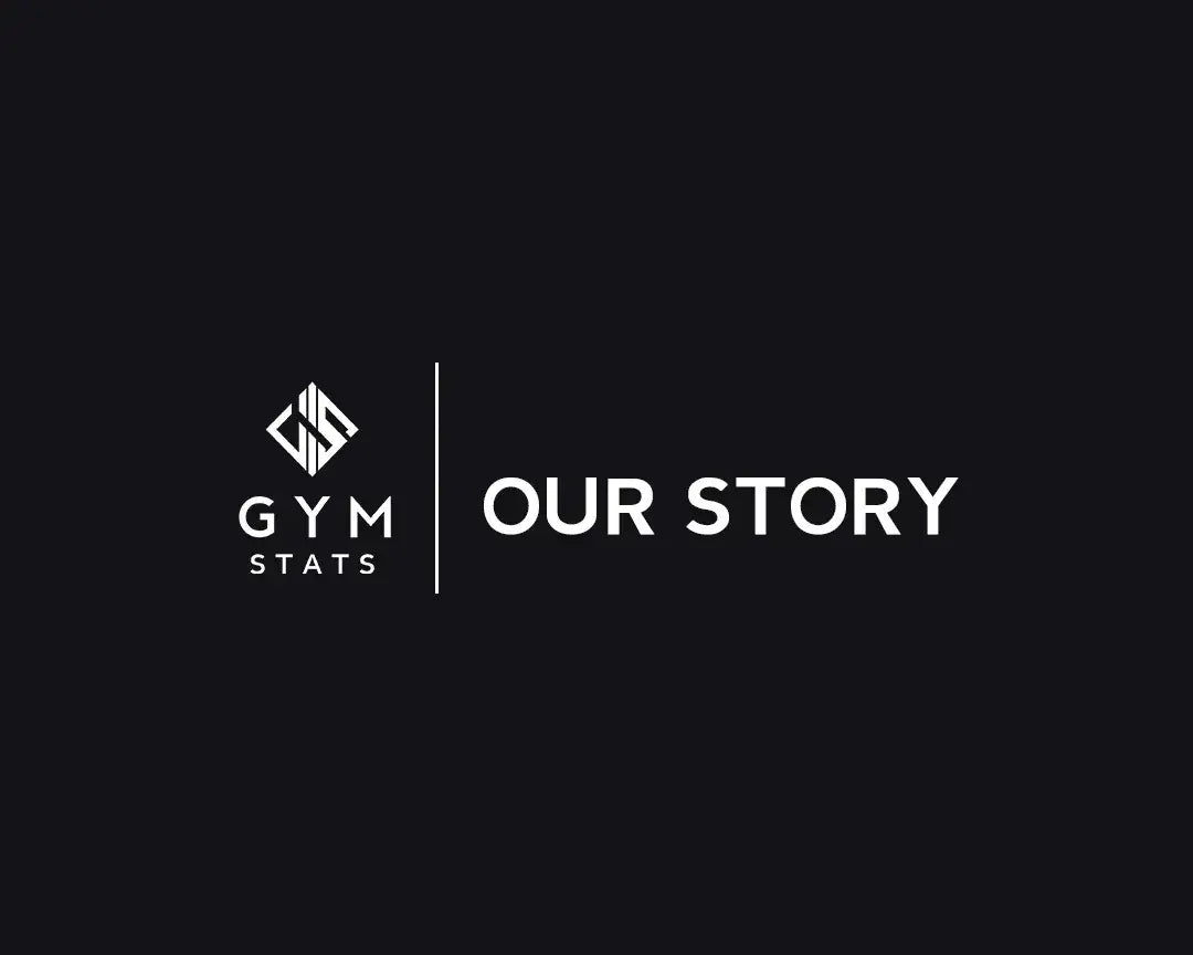 Gym Stats logotyp bredvid texten "Our Story"